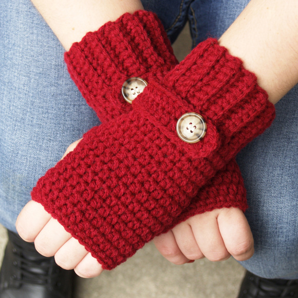 Accessories - Burgundy Fingerless Glovess - MADE TO ORDER